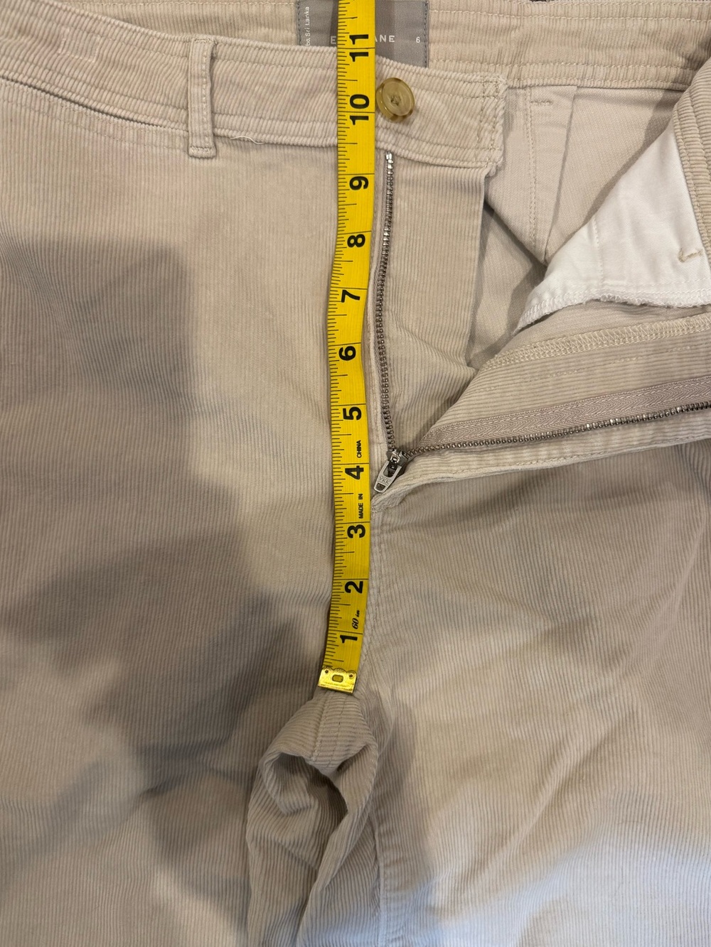 Everlane The Corduroy Wide-Leg Pant Ankle Length Cream Beige Size 6 - Picture 6 of 7